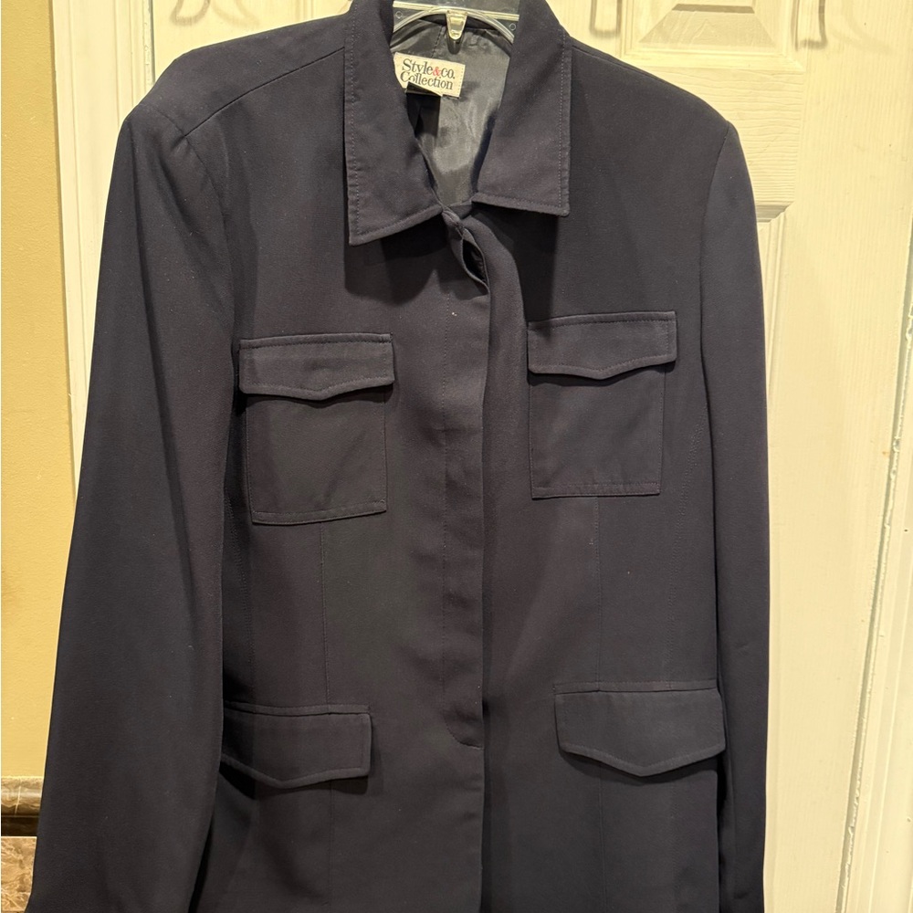 Style & Co Black Utility Jacket with Structured Design